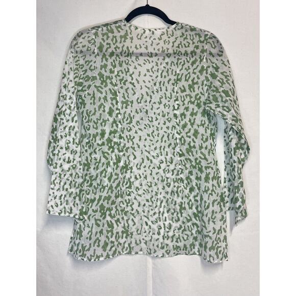 Virginia Witbeck White and Green Printed Tunic/Swimsuit Cover up - Size S - Picture 6 of 6